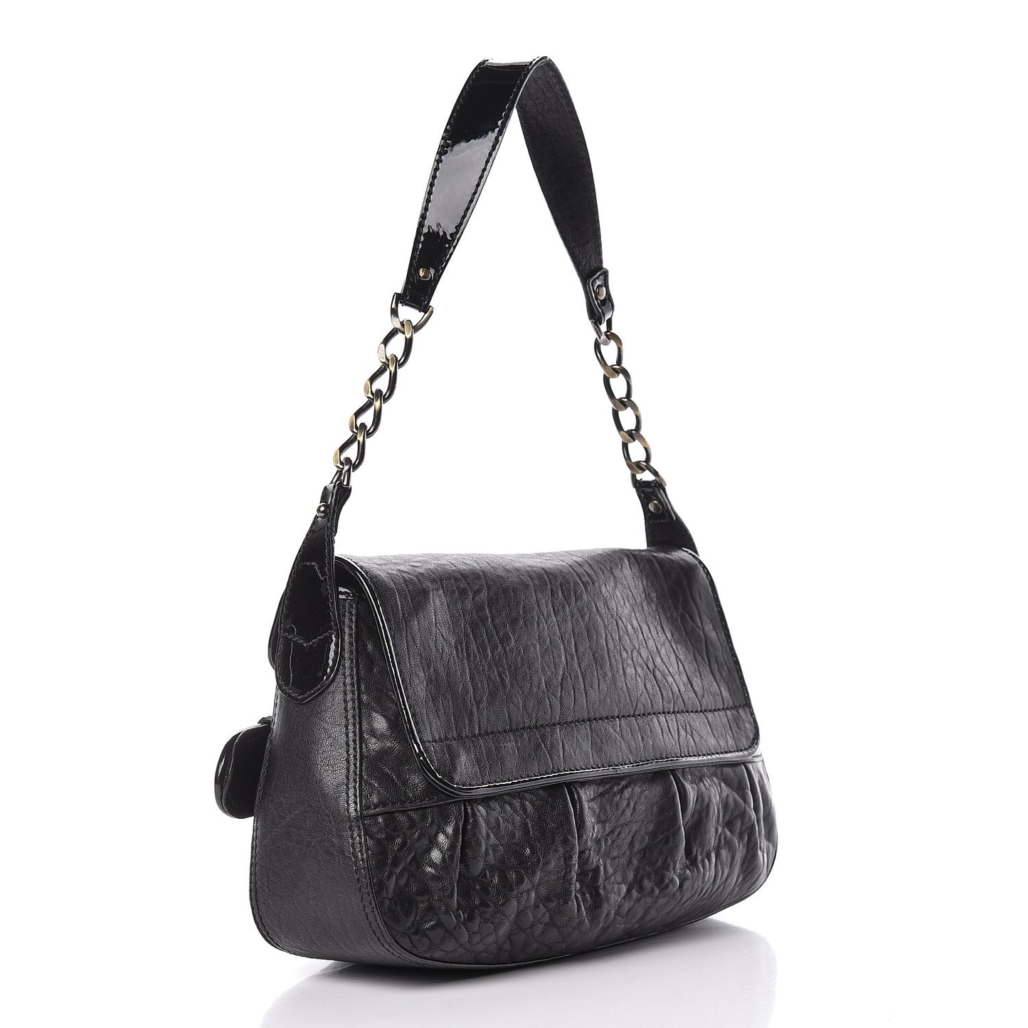 Nappa Patent B Bis Flap Bag Black