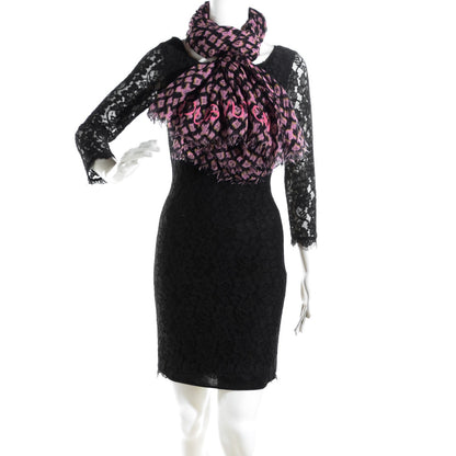 Louis Vuitton Cashmere Silk Monogram Ikat Etole Stole Black 2 of 4