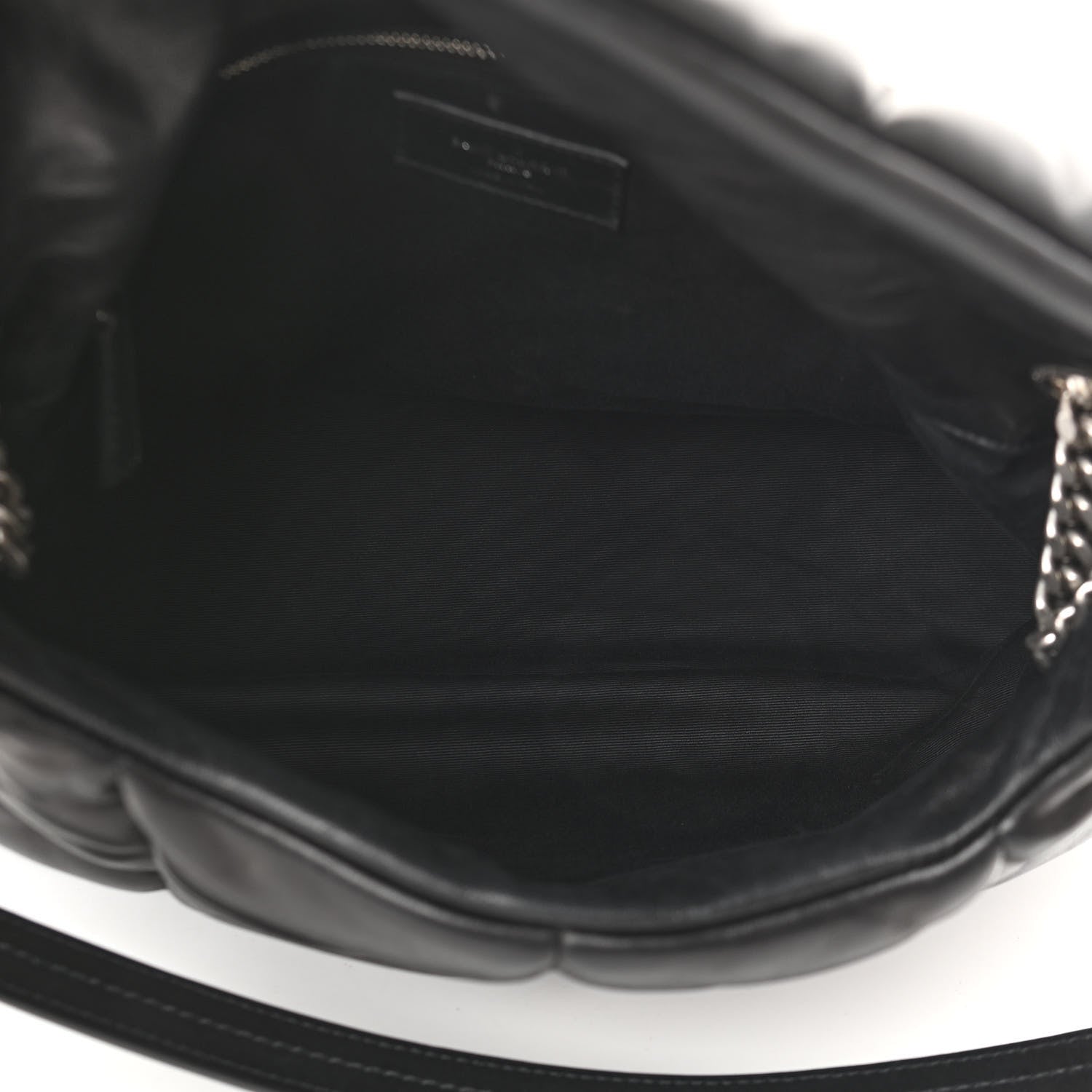 Saint Laurent Lambskin Quilted Medium Loulou Puffer Monogram Chain Satchel Black 5 of 9