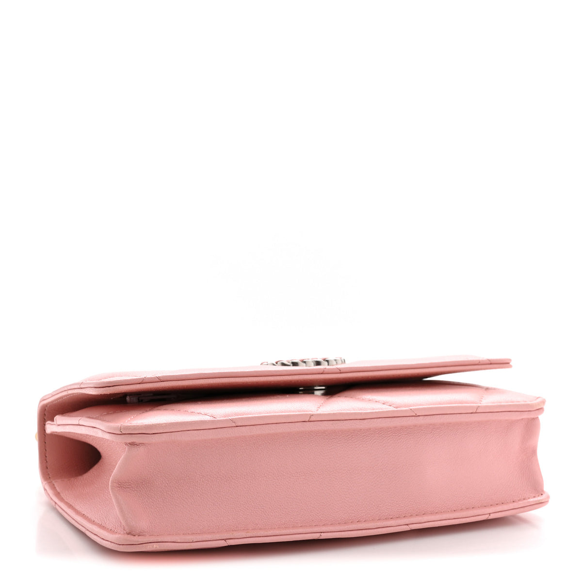 Lambskin Quilted Chanel 19 Wallet On Chain WOC Pink