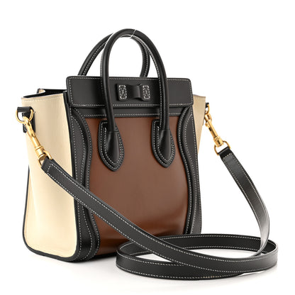 Celine Smooth Calfskin Nano Tri-Color Luggage Chestnut 3 of 15
