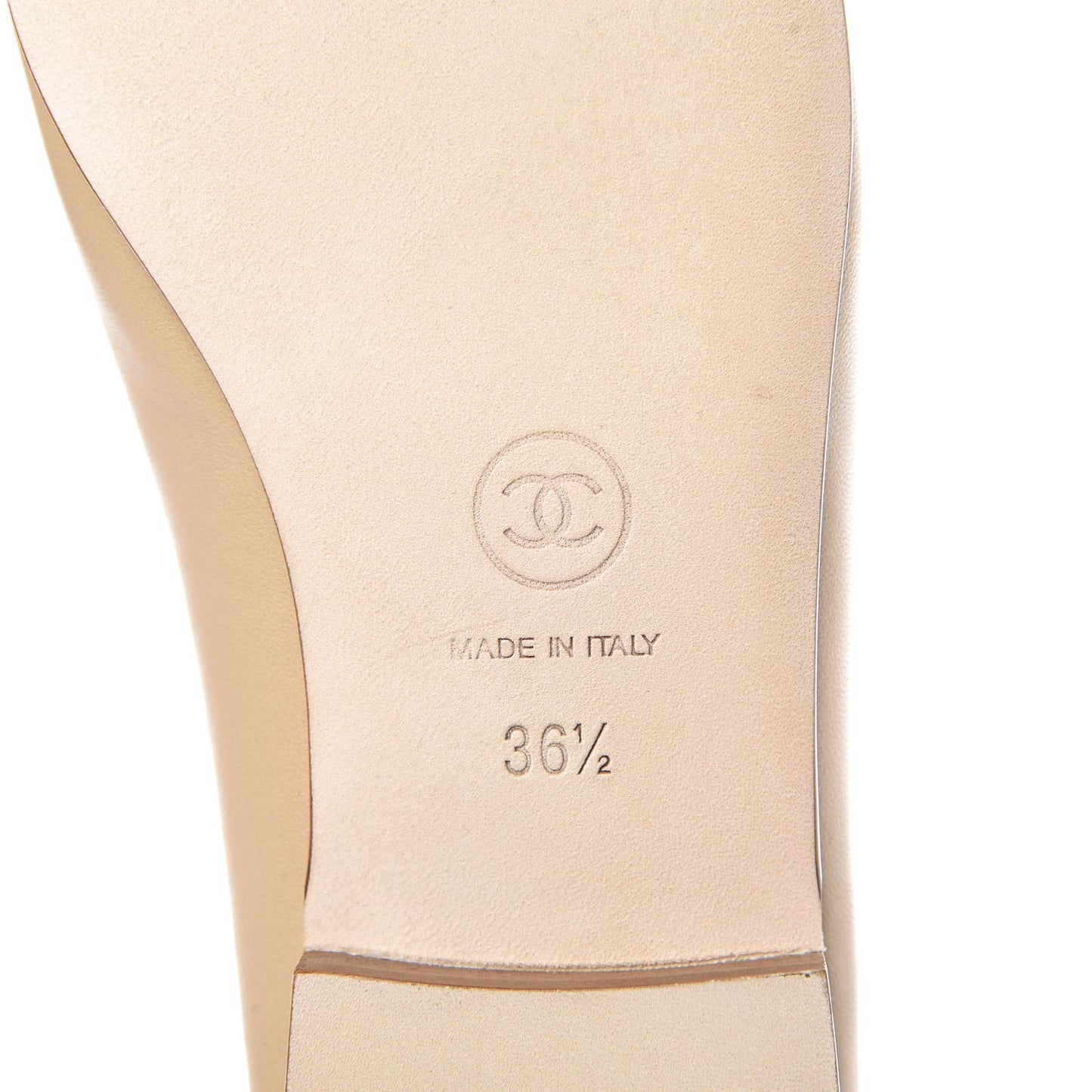 Lambskin Cap Toe CC Ballerina Flats 36.5 Beige