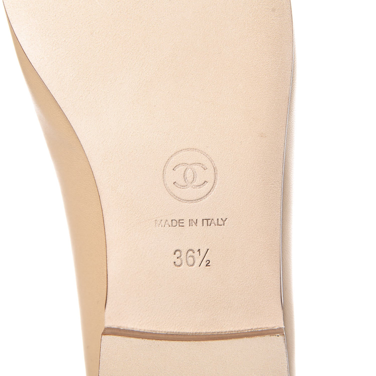 Chanel Lambskin Cap Toe CC Ballerina Flats 36.5 Beige 8 of 8
