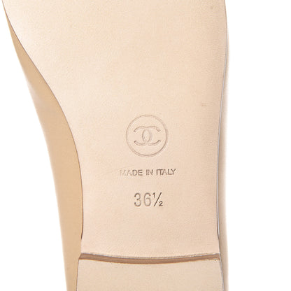 Chanel Lambskin Cap Toe CC Ballerina Flats 36.5 Beige 8 of 8