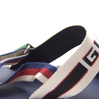 Gucci Canvas Logo Stripe Flatform Slingback Sandals 38 Green Red Blue 7 of 9