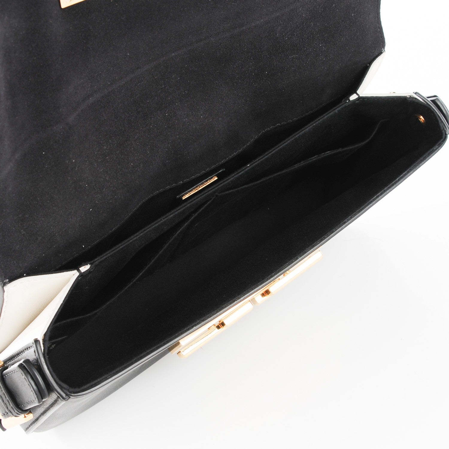 Fendi Vitello Dolce Bi-Color 3Baguette Shoulder Bag Black White 5 of 9