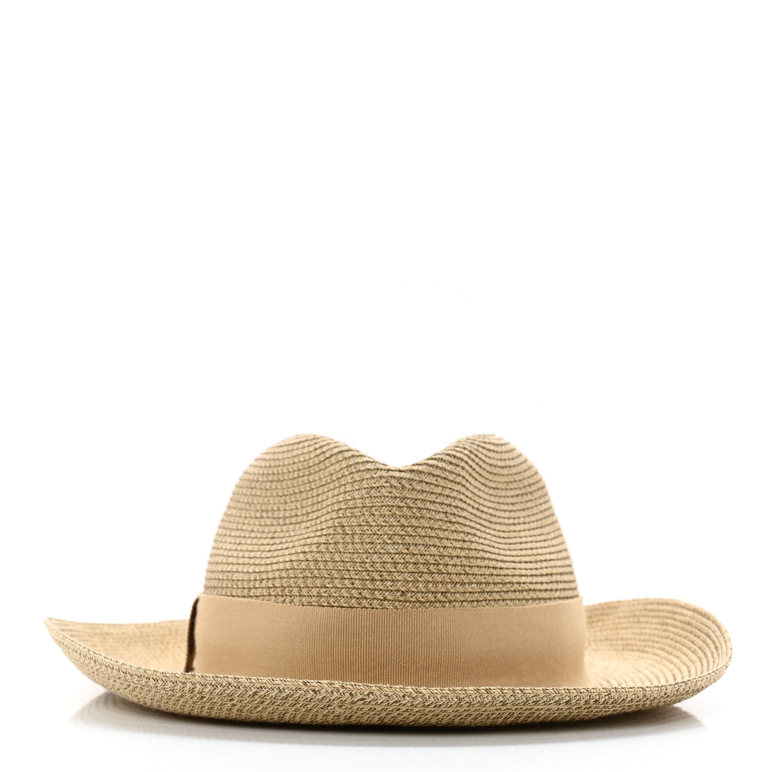 Hermes Straw Grosgrain Hat 58 3 of 12