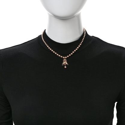 Christian Dior Pearl Bee Choker Necklace Gold 2 of 6