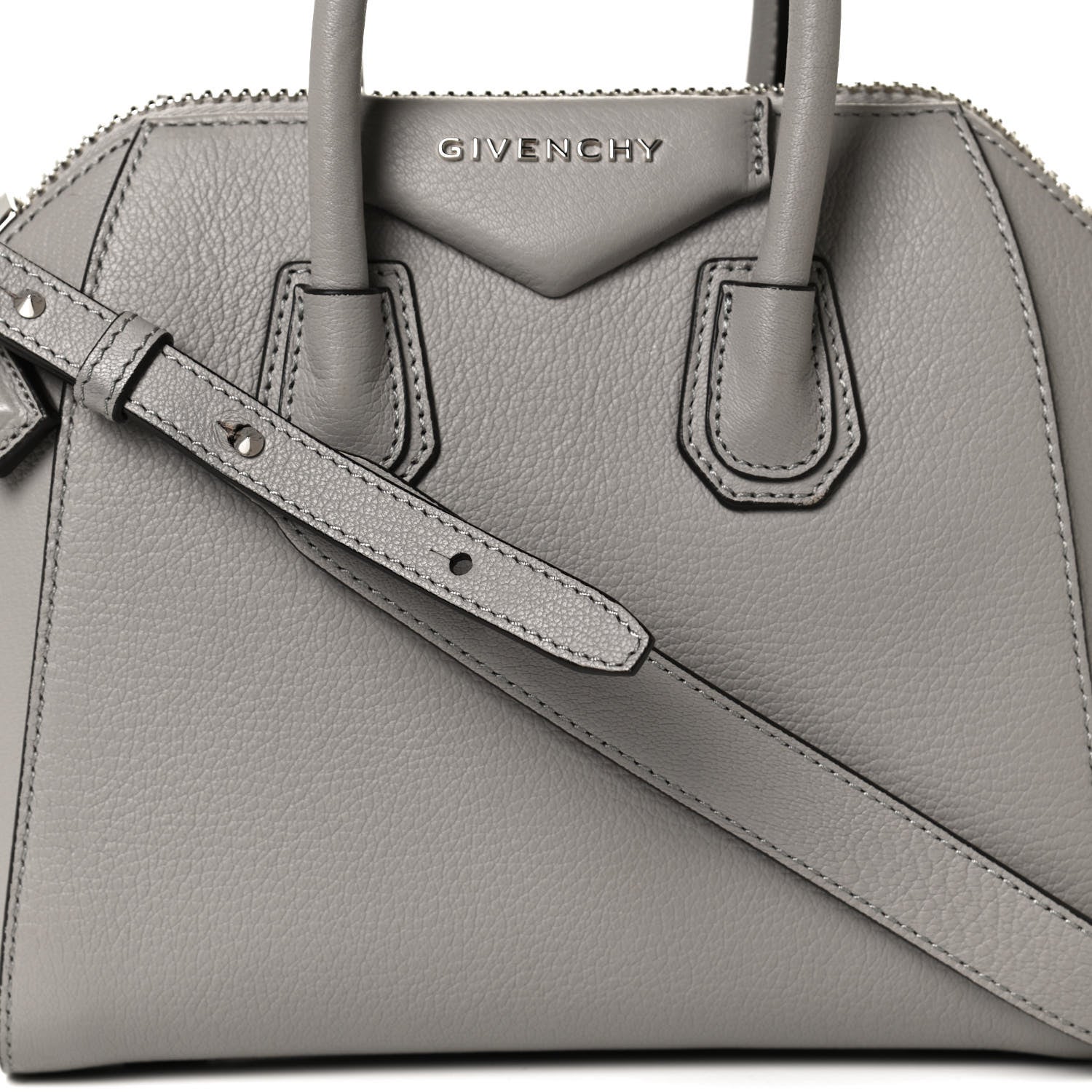 Givenchy Sugar Goatskin Mini Antigona Pearl Grey 8 of 10