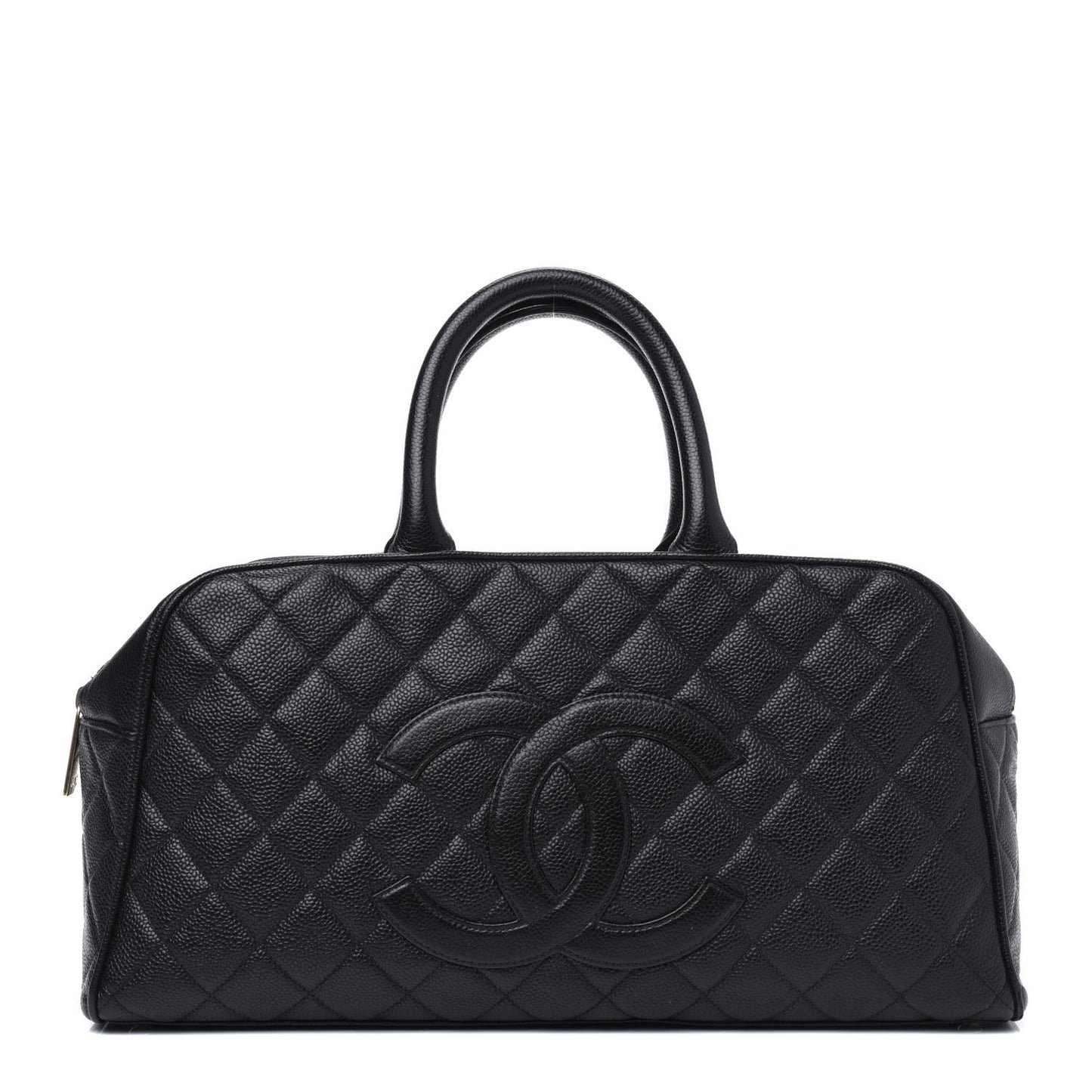 Caviar Quilted Large Bowler Black