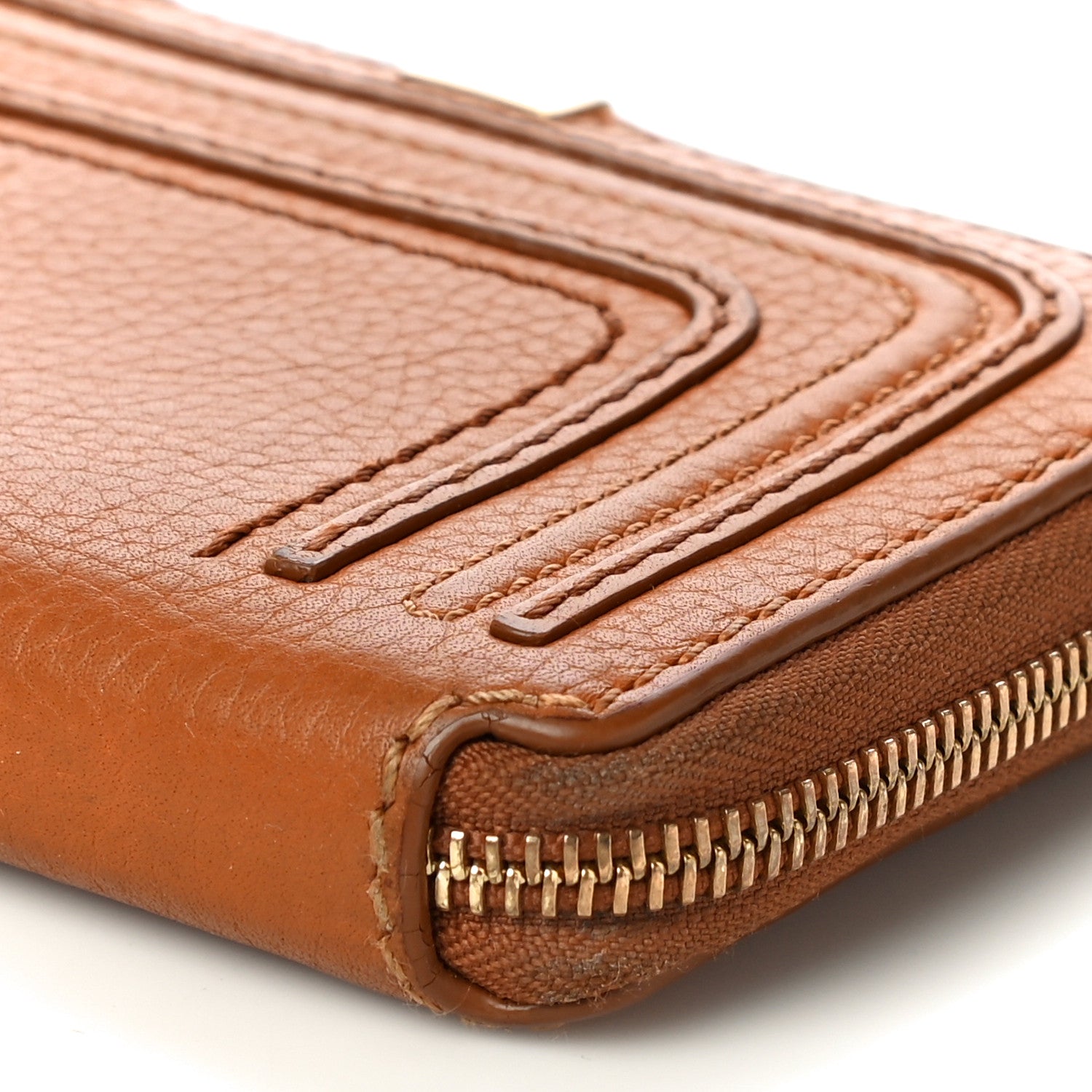 Chloe Grained Calfskin Marcie Long Zip Around Wallet Tan 10 of 16