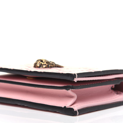 Gucci Guccissima Signature Crystal Cat Card Case Wallet Light Candy Pink 9 of 12