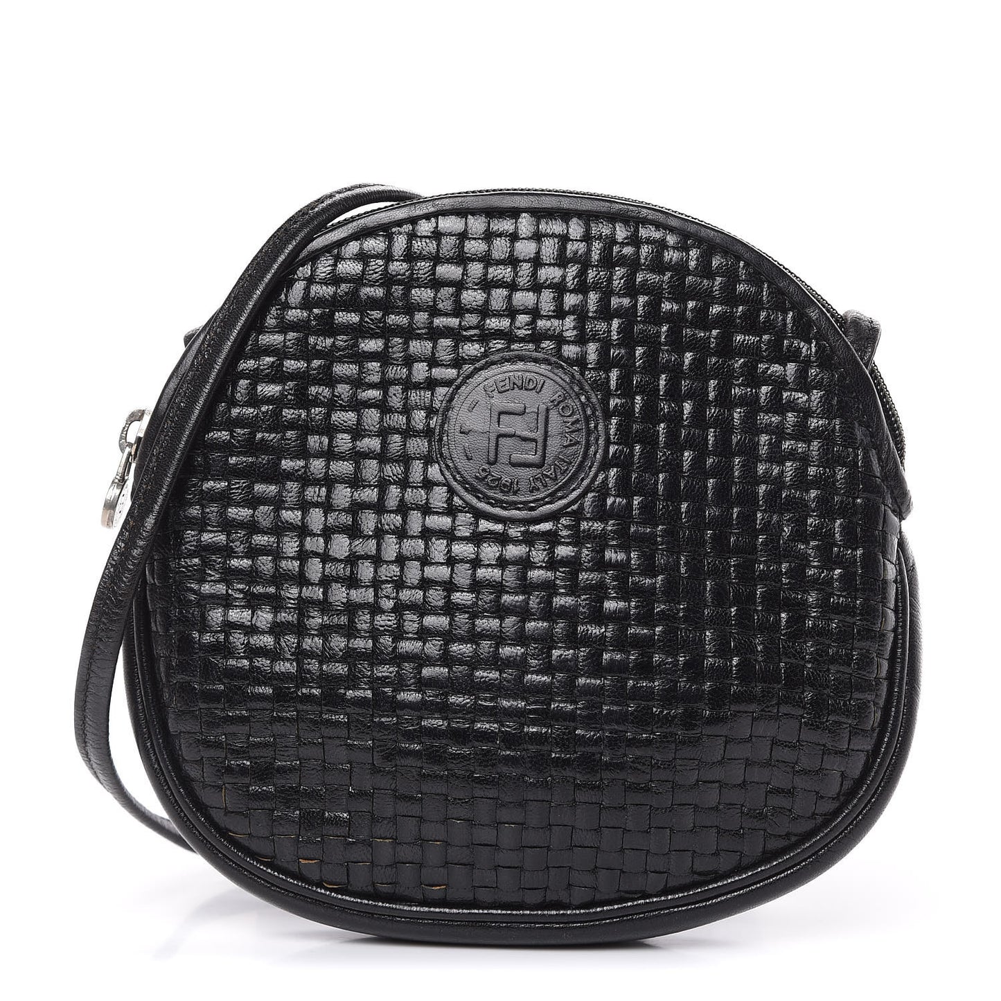 Calfskin Woven Crossbody Black