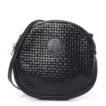 Fendi Calfskin Woven Crossbody Black 1 of 12