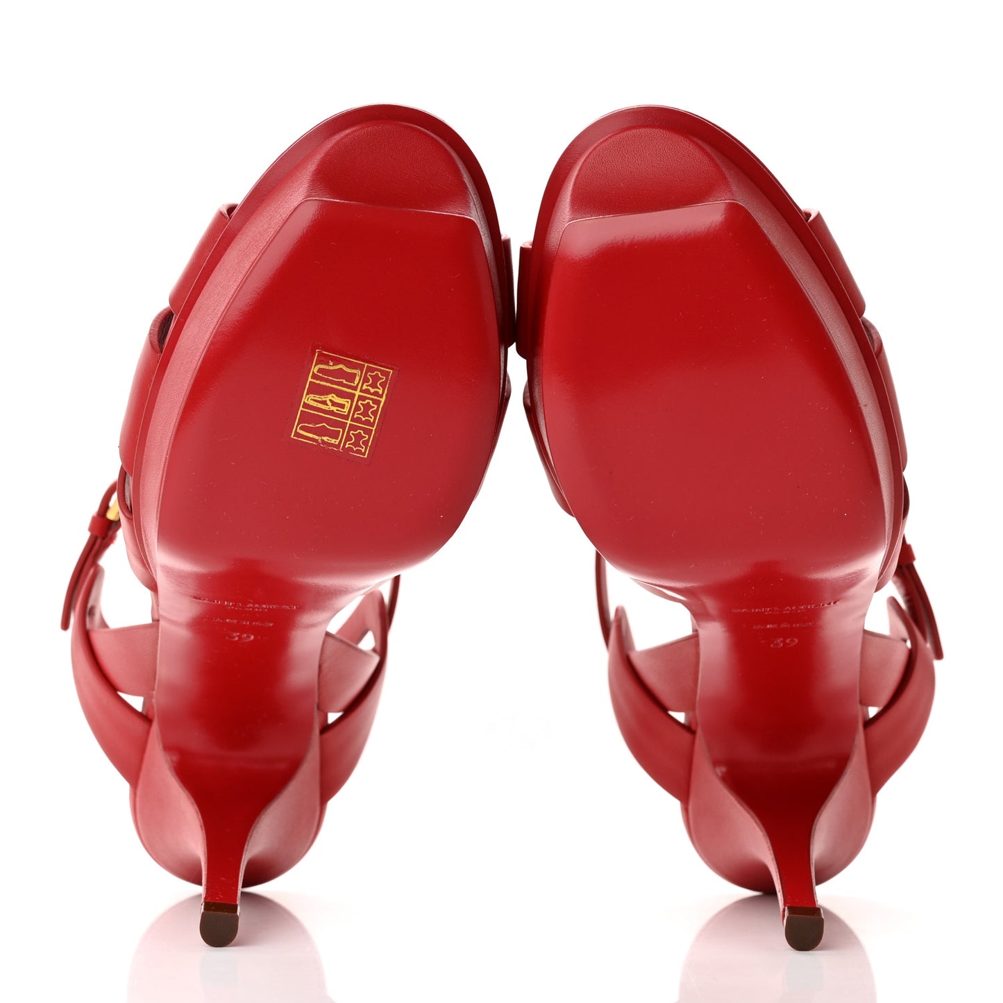 Calfskin Tribute 75 Platform Sandals 39 New Red