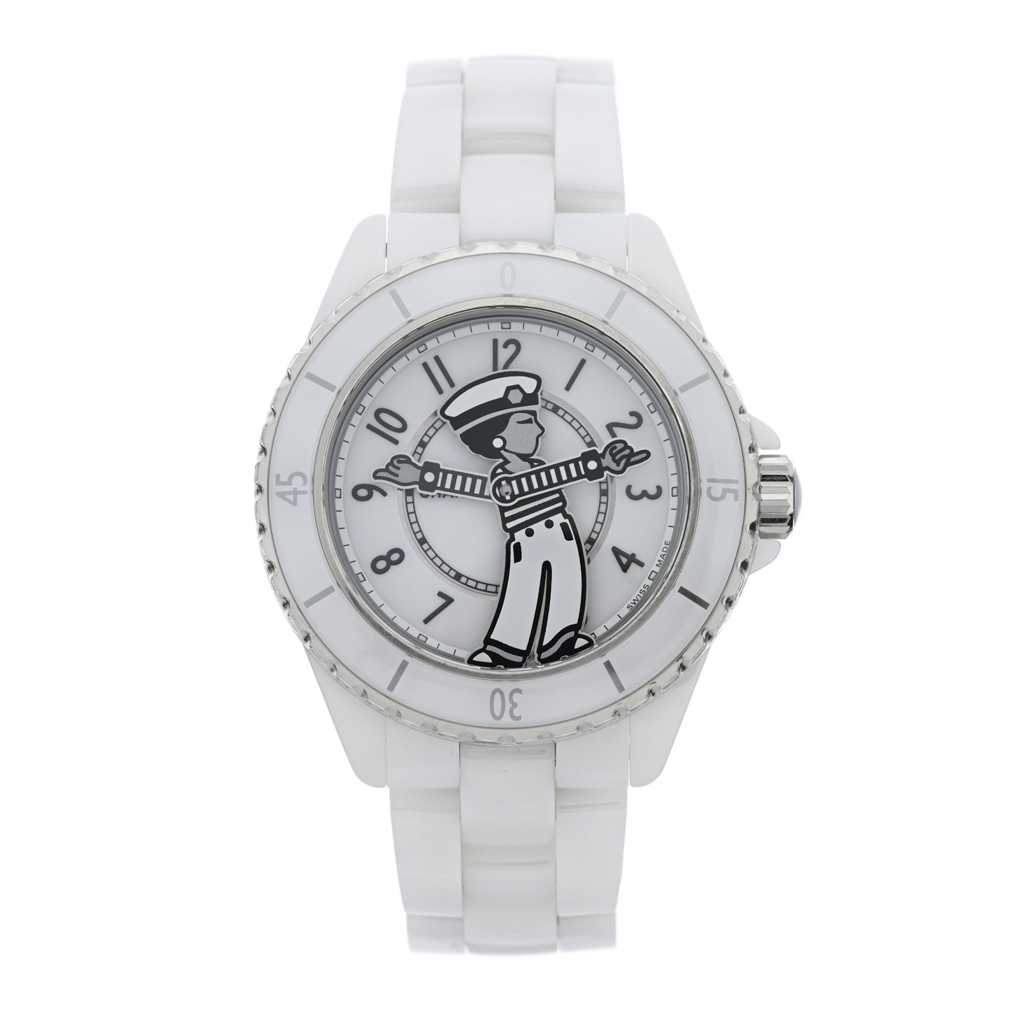 Stainless Steel Ceramic 38mm J12 Limited Edition Mademoiselle La Pausa Automatic Watch White