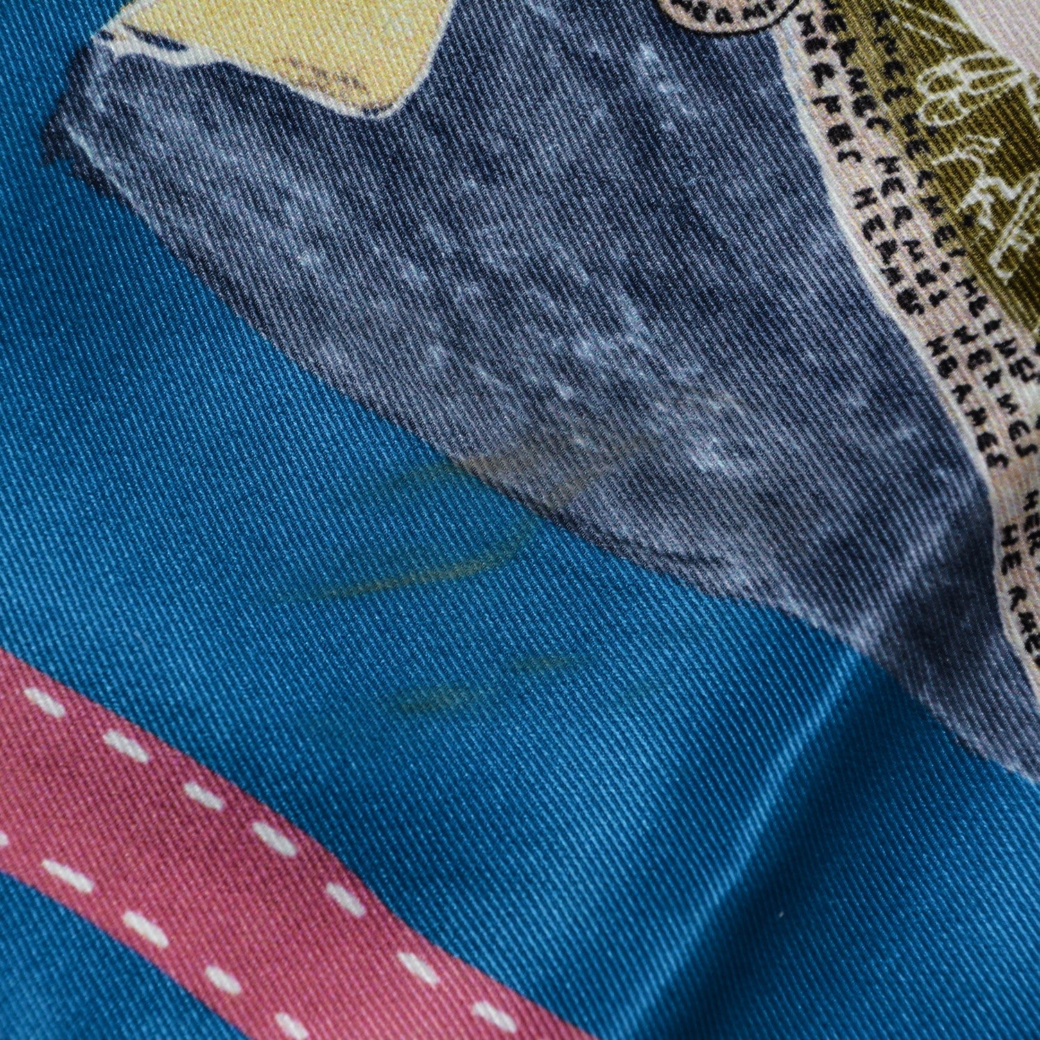 Hermes Silk J'Aime Mon Carre Scarf 70 Cobalt Rose Blue Jean 6 of 9
