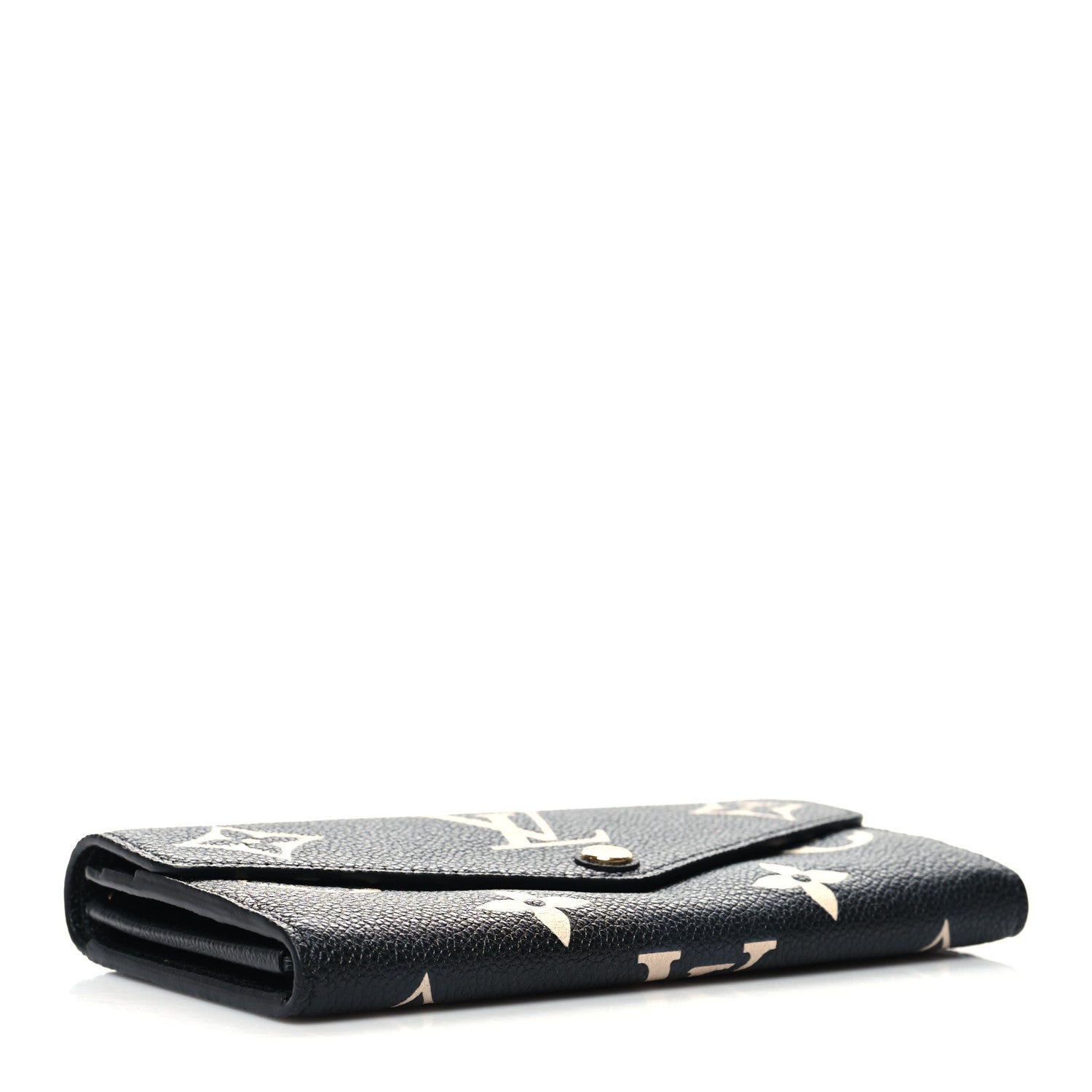 Louis Vuitton Monogram Empreinte Giant Sarah Wallet Black Beige 4 of 8
