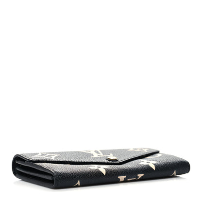 Louis Vuitton Monogram Empreinte Giant Sarah Wallet Black Beige 4 of 8