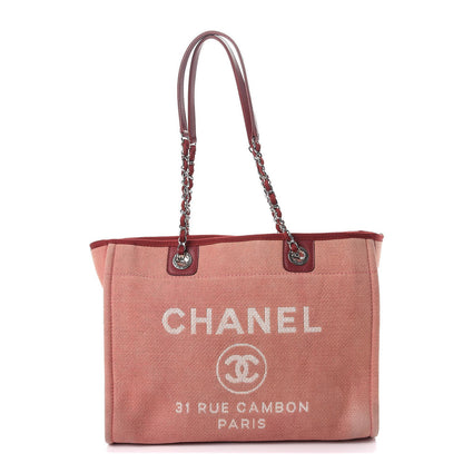 Chanel Canvas Small Deauville Tote Red 1 of 11