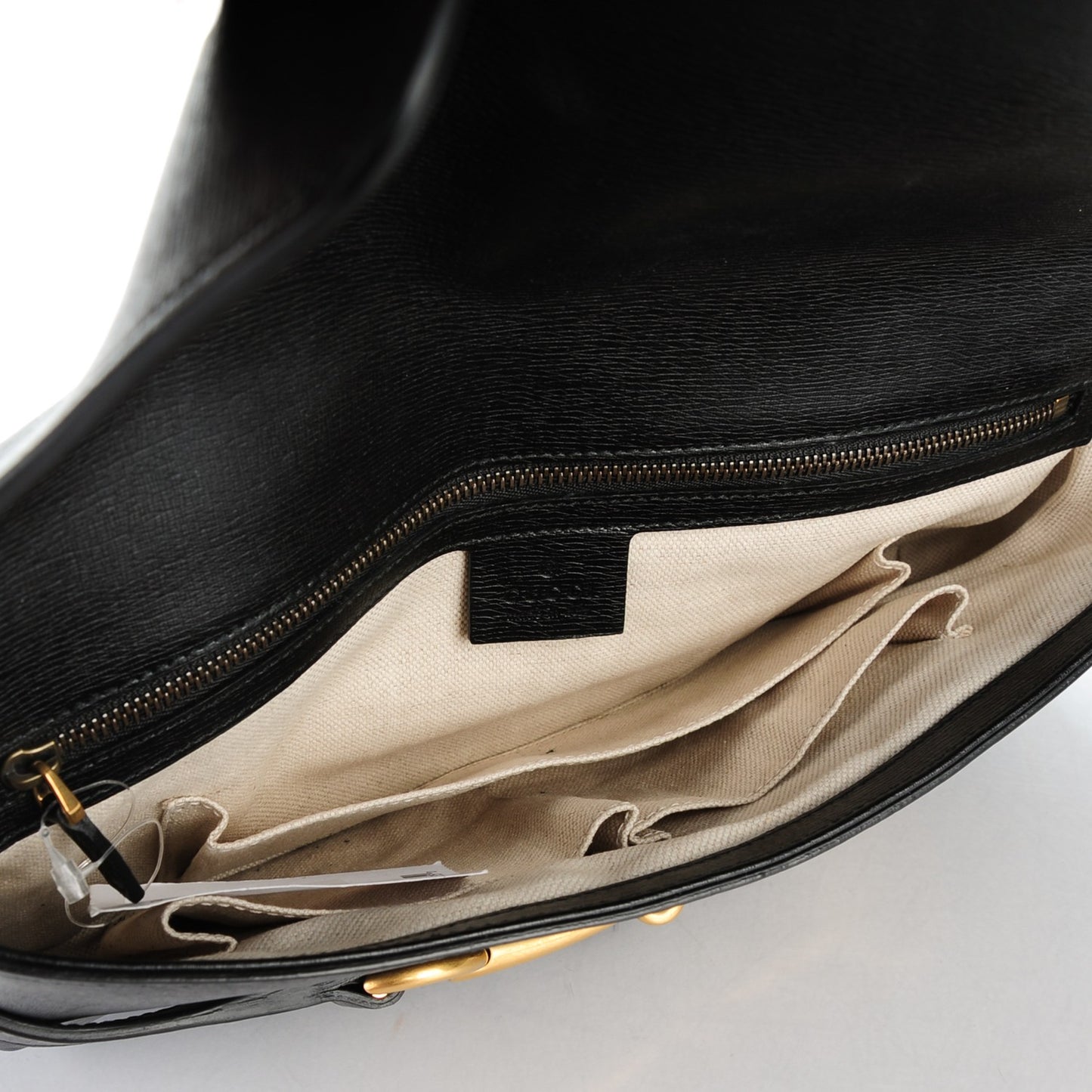 Calfskin Large Bright Bit Clutch Black