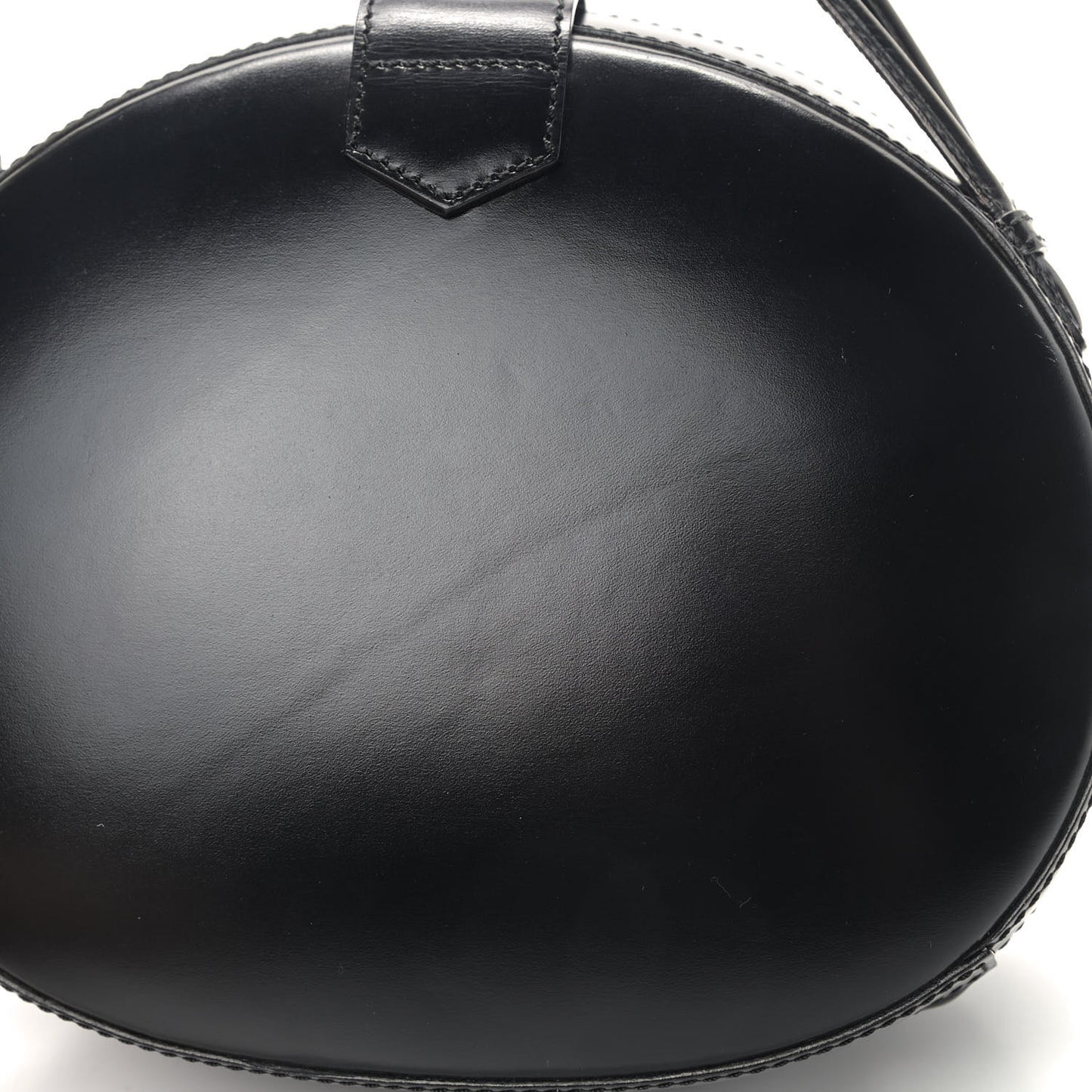 Calfskin Round Top Handle Bag Black