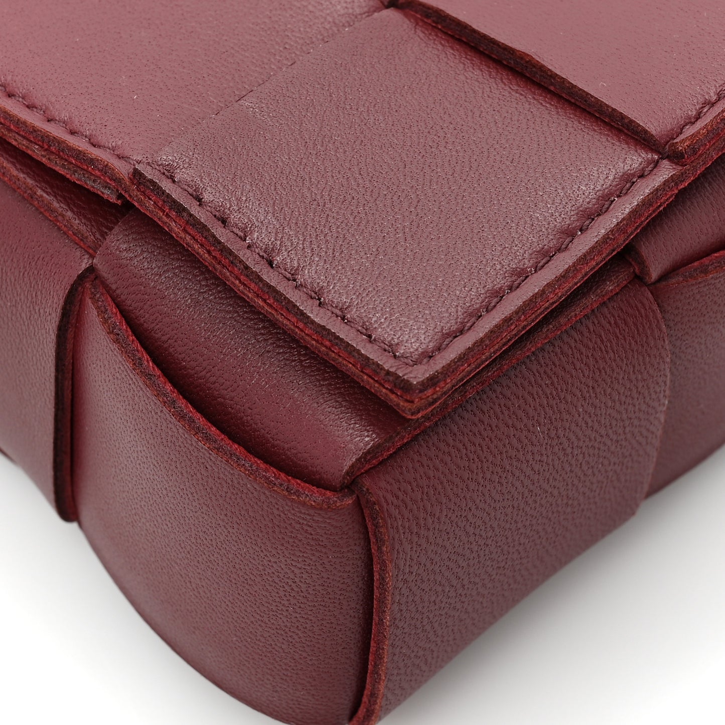 Lambskin Maxi Intrecciato Cassette Crossbody Bag Bordeaux