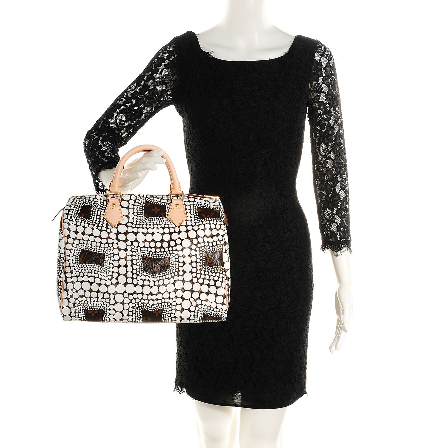 Louis Vuitton Monogram Kusama Town Speedy 30 White 2 of 8