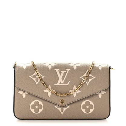 Louis Vuitton Empreinte Monogram Giant Felicie Pochette Tourterelle Creme 1 of 10
