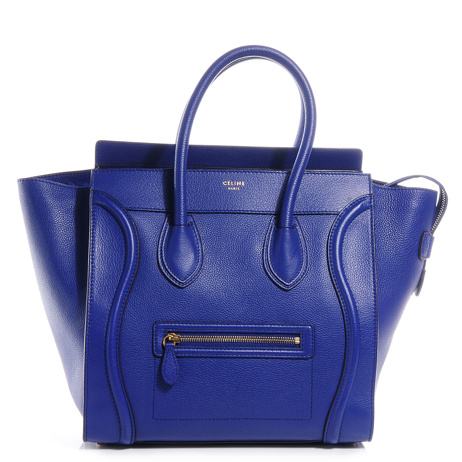 Celine Drummed Calfskin Mini Luggage Indigo 1 of 9