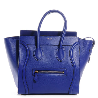 Celine Drummed Calfskin Mini Luggage Indigo 1 of 9