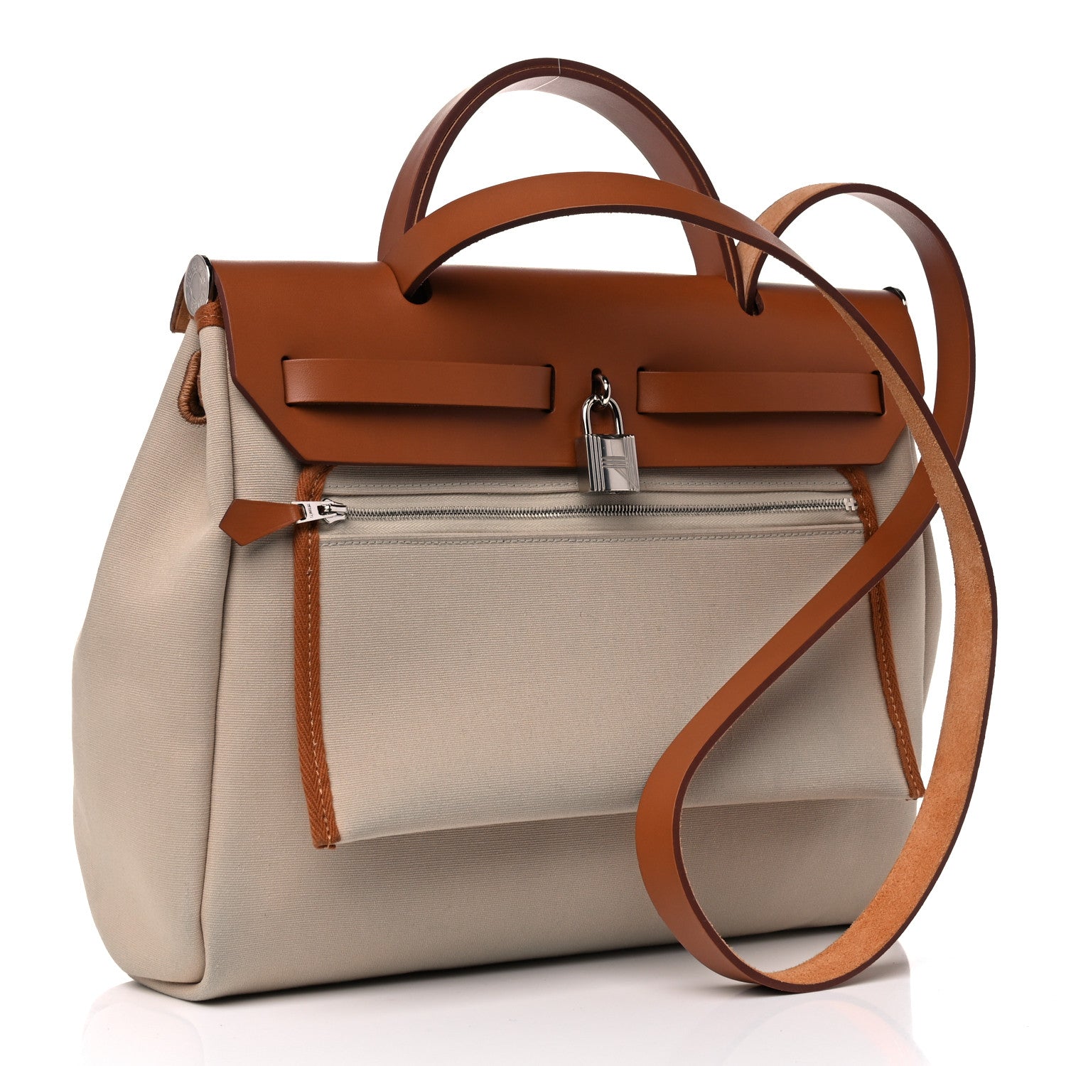 Hermes Vache Hunter Toile Herbag Zip 31 PM Trench Gold 4 of 16