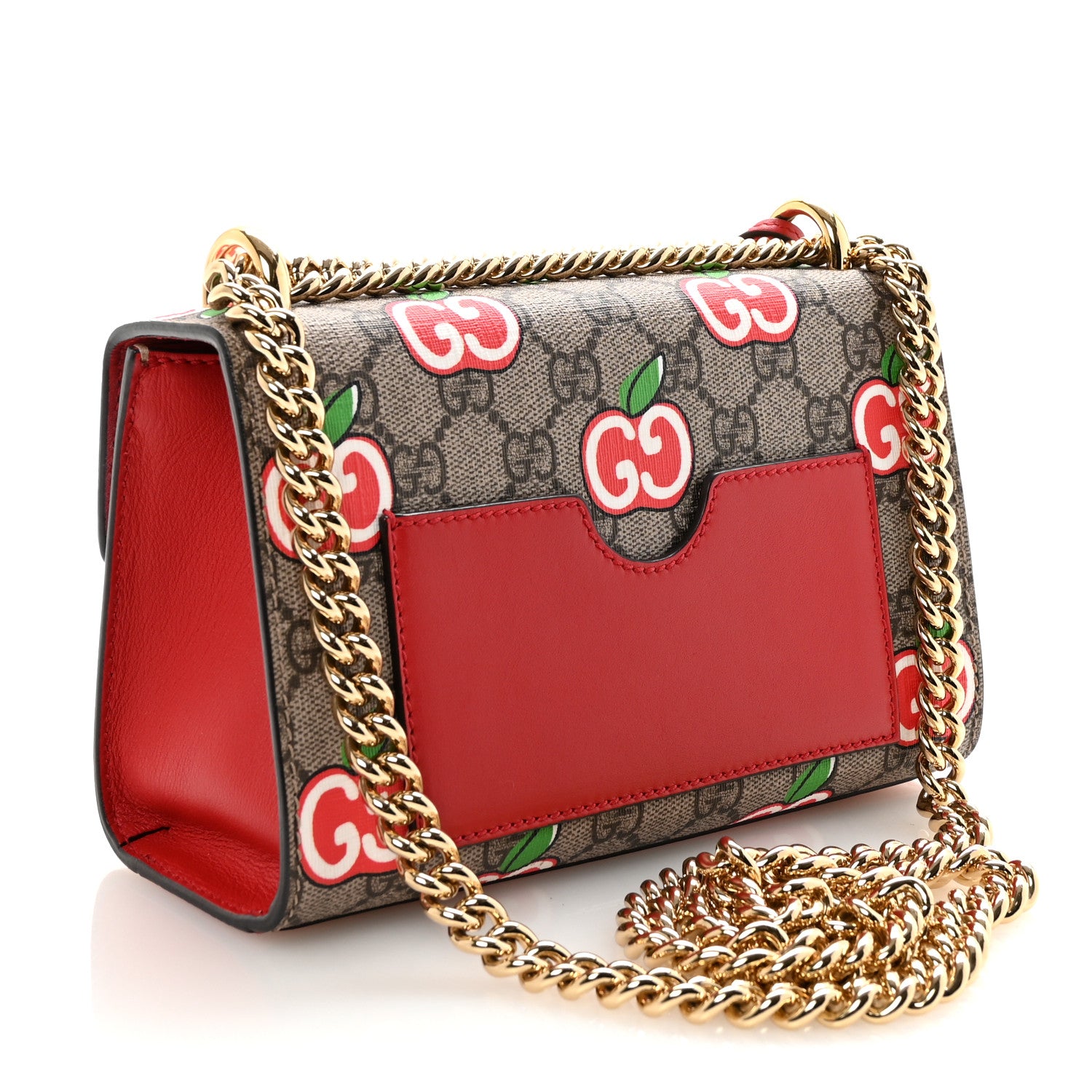 Gucci GG Supreme Monogram Apple Small Padlock Shoulder Bag Beige
