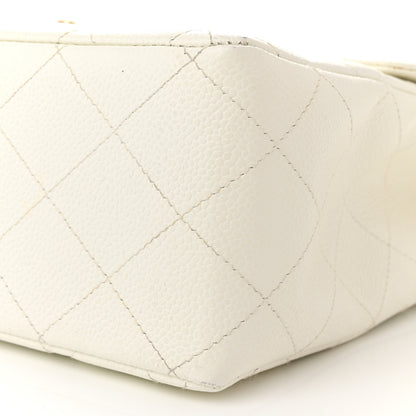 Chanel Caviar Quilted Jumbo Single Flap White 10 of 14
