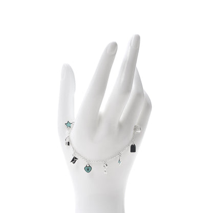 Tiffany Sterling Silver Enamel Love Notes Charm Bracelet Blue 2 of 6