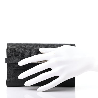 Hermes Epsom Medium Kelly Wallet Black 2 of 7