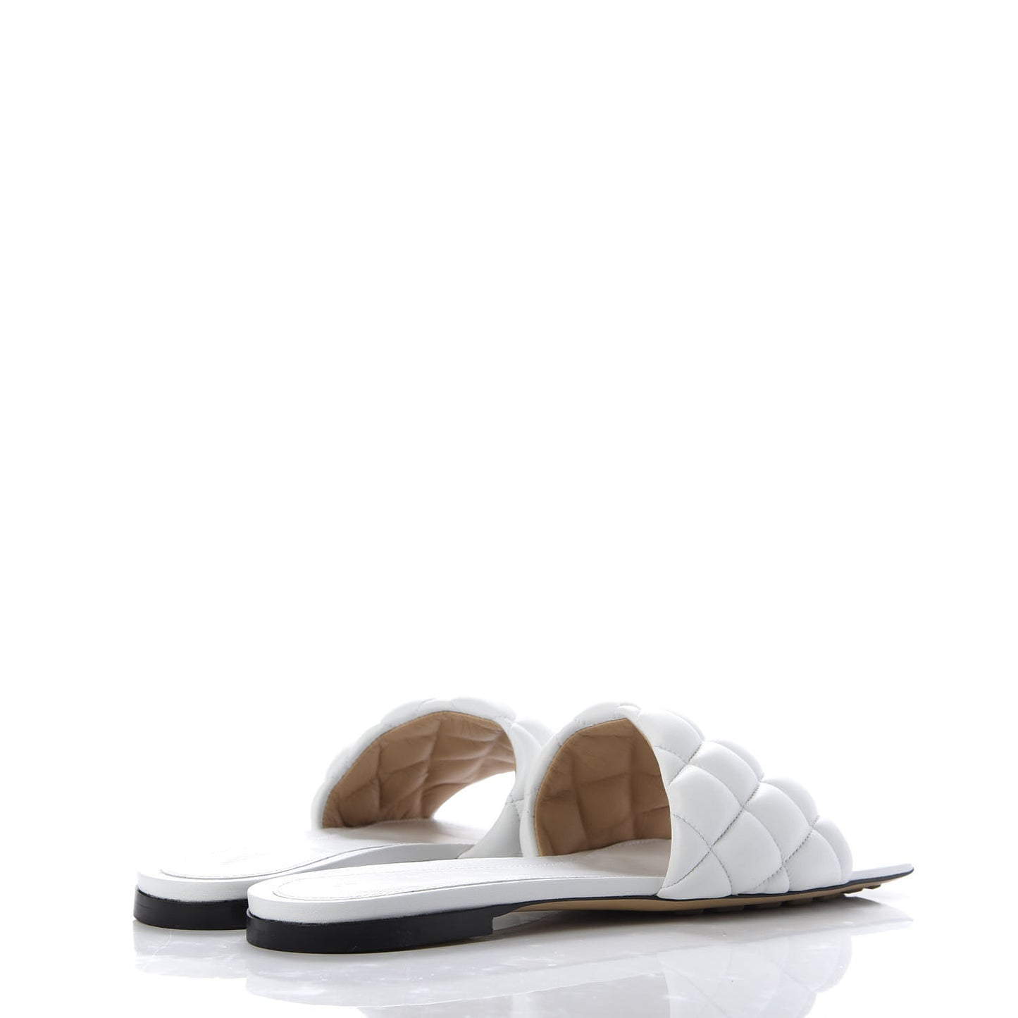 Nappa Matelasse Padded Flat Sandals 37 Optic White