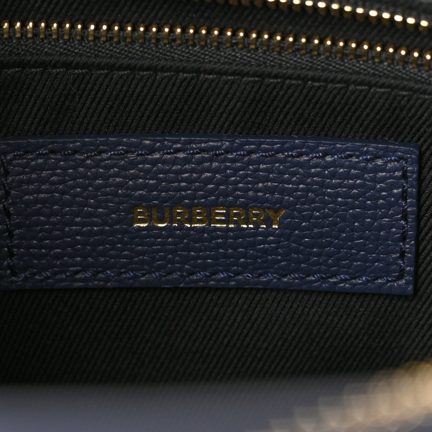 Burberry Derby Calfskin Vintage Check Medium Banner Tote Regency Blue 8 of 11