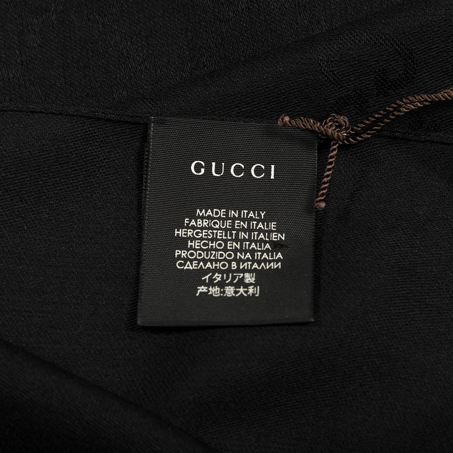 Gucci Wool Silk GG Monogram GGNat Scarf Black 3 of 3