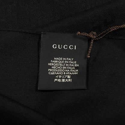 Gucci Wool Silk GG Monogram GGNat Scarf Black 3 of 3