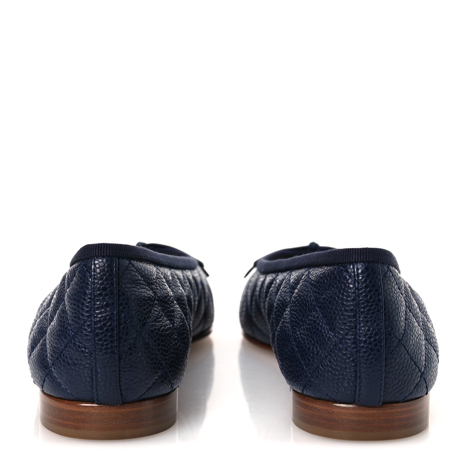 Chanel Caviar Quilted CC Cap Toe Ballerina Flats 38.5 Navy 6 of 11