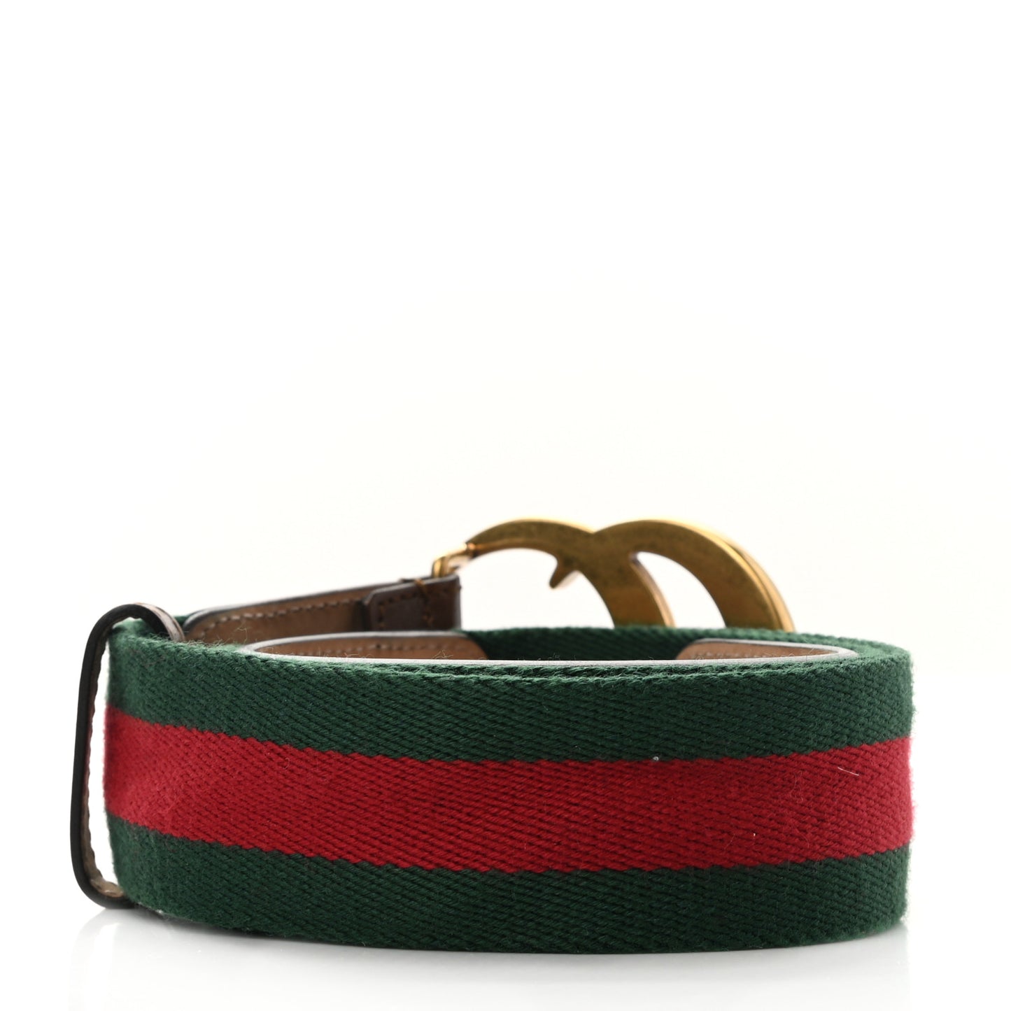Nylon Calfskin Double G Web 40mm Belt 90 36 Green Red Cuir