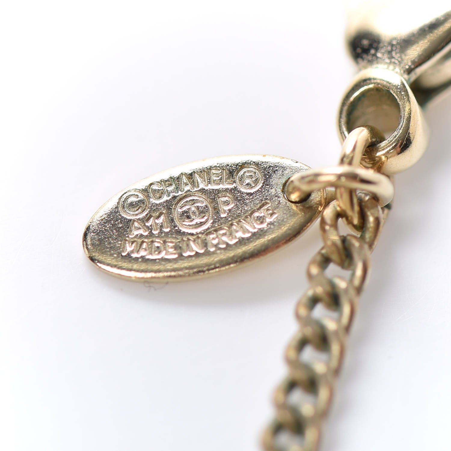 Chanel Crystal Chain CC Pendant Necklace Gold 5 of 5