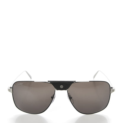 Cartier Ruthenium Santos De Aviator Sunglasses Grey 2 of 8