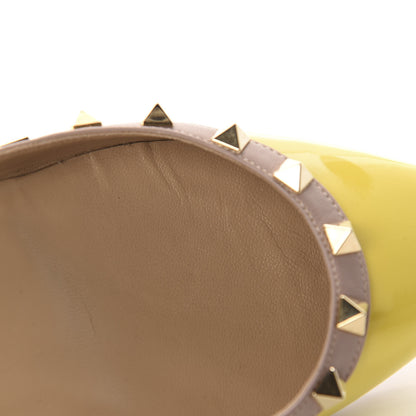 Valentino Garavani Patent Rockstud Ballerina Flats 37 Naples Yellow Poudre 11 of 15
