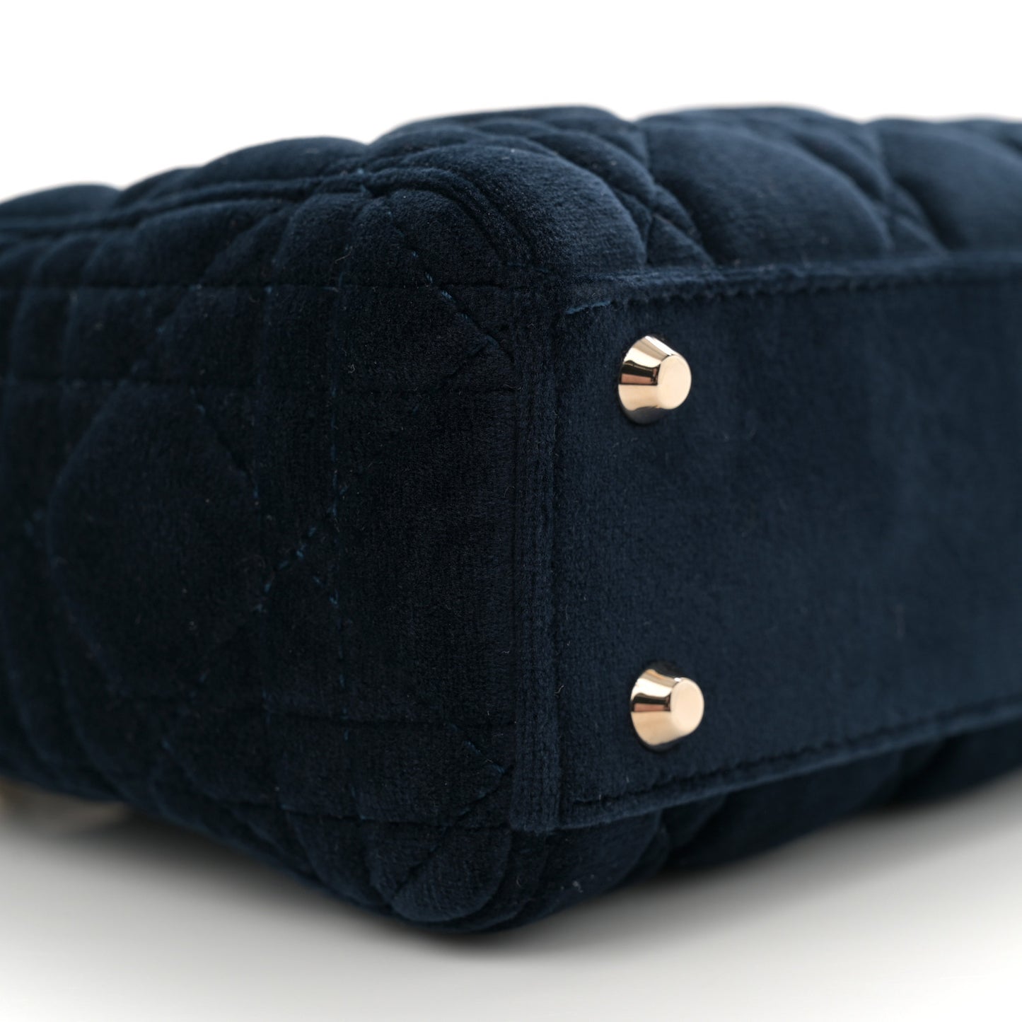Velvet Mini Lady Dior Navy Blue