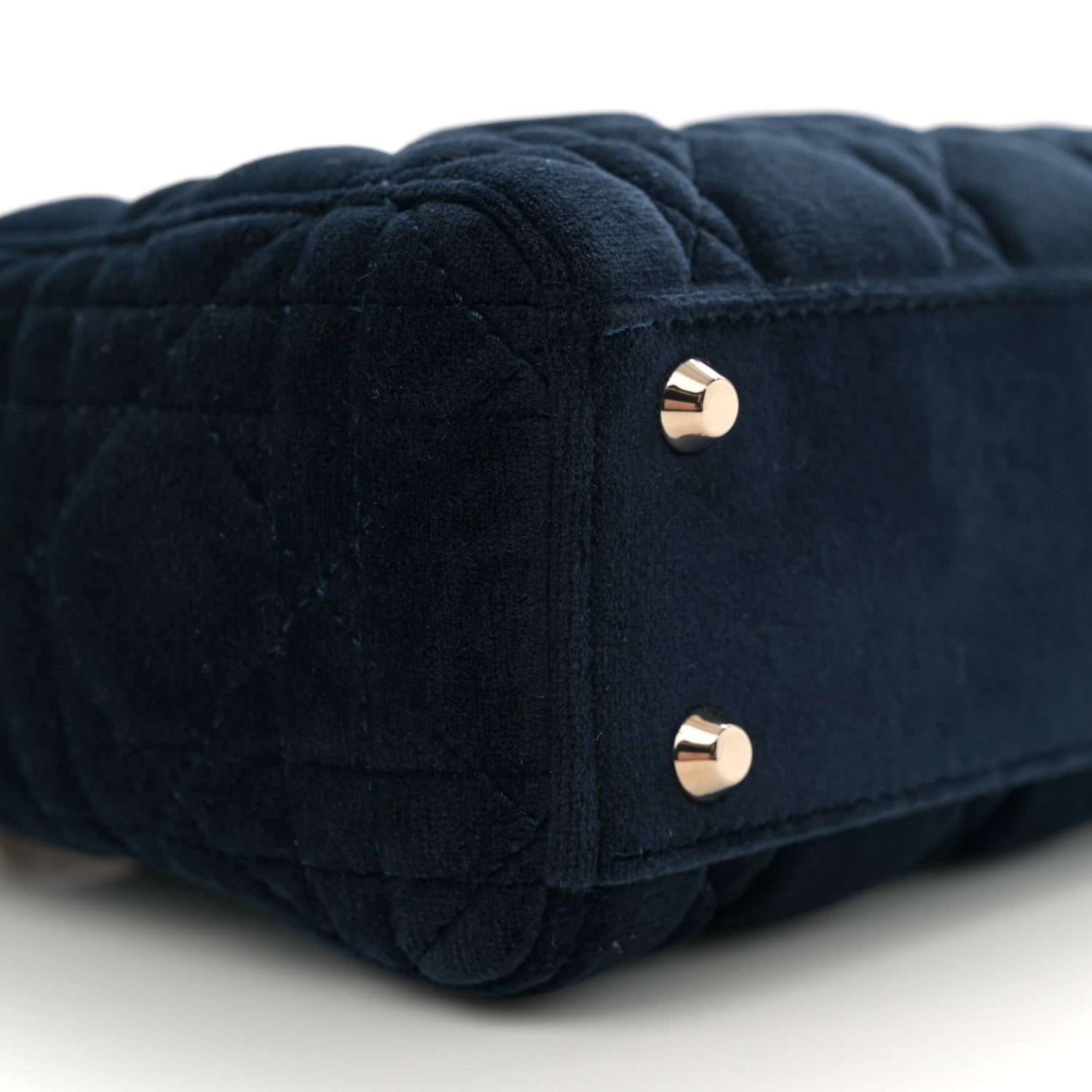 Christian Dior Velvet Mini Lady Dior Navy Blue 9 of 10