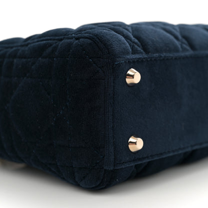 Christian Dior Velvet Mini Lady Dior Navy Blue 9 of 10