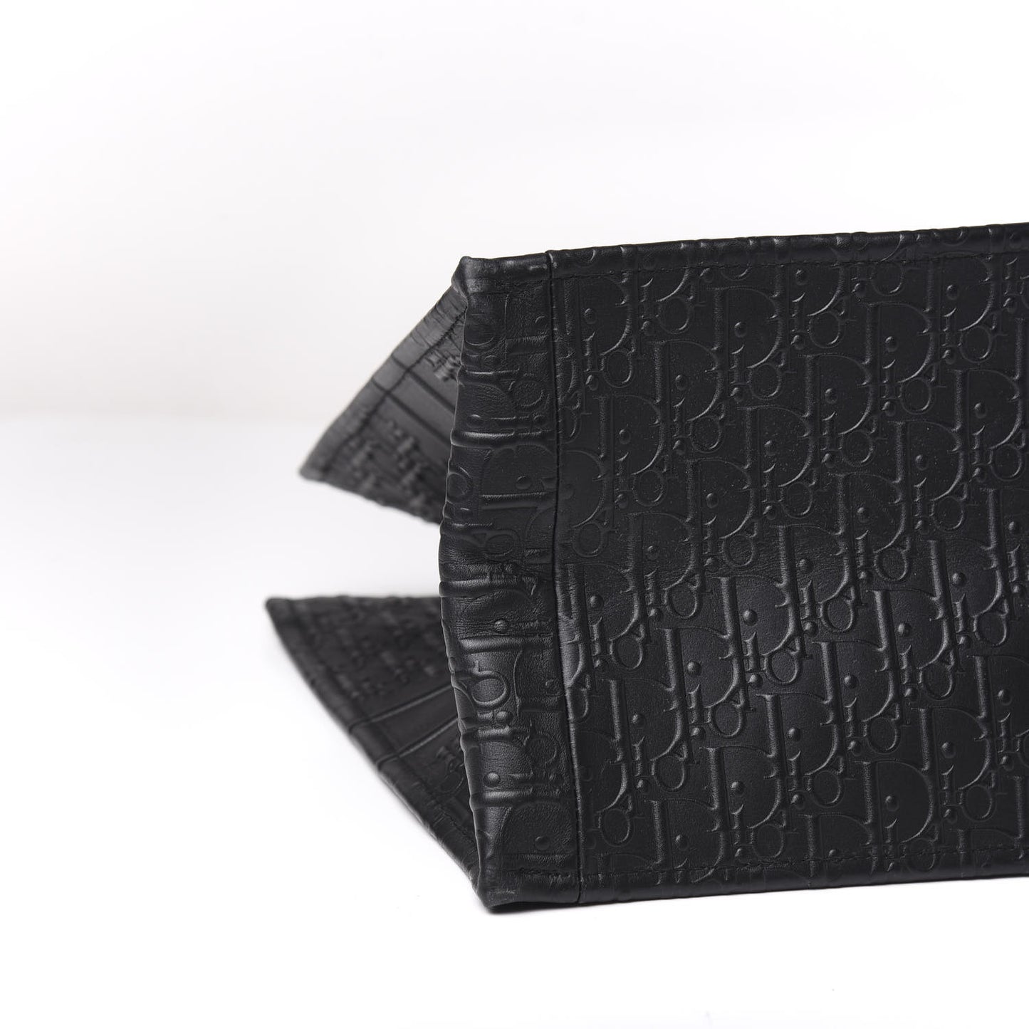 Oblique Calfskin Embossed Book Tote Black