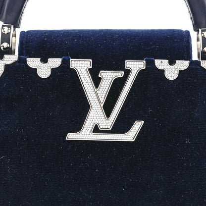 Louis Vuitton Velvet Crystal Capucines Mini Midnight Blue 7 of 9